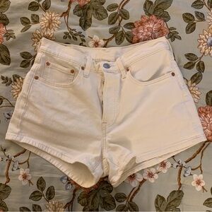 Levi’s 501 Cream Denim Shorts